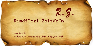 Rimóczi Zoltán névjegykártya